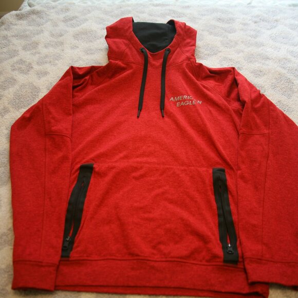 American Eagle Men's Flex Performance Hooded Sweatshirt, Size Small, Red - Picture 2 of 4